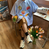 Blusas casuales con rayas y frutas lindas